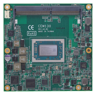 Axiomtek CEM130 Express Type 6 Compact Module, AMD Ryzen Embedded V1000 Processors, 1 GbE Ethernet, 11 USB, 2 SATA-600